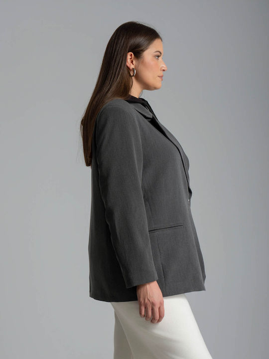 Mat Fashion Women's Grey Blazer 0039.4508.NETTO-Charcoal