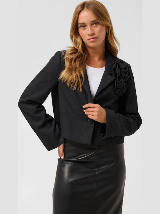 Kaffe Kaffe Kurzes Damen Blazer Dunkelgrau