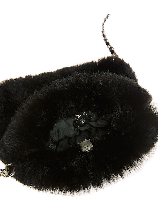 Kids Cardigan Furry with Hood Black
