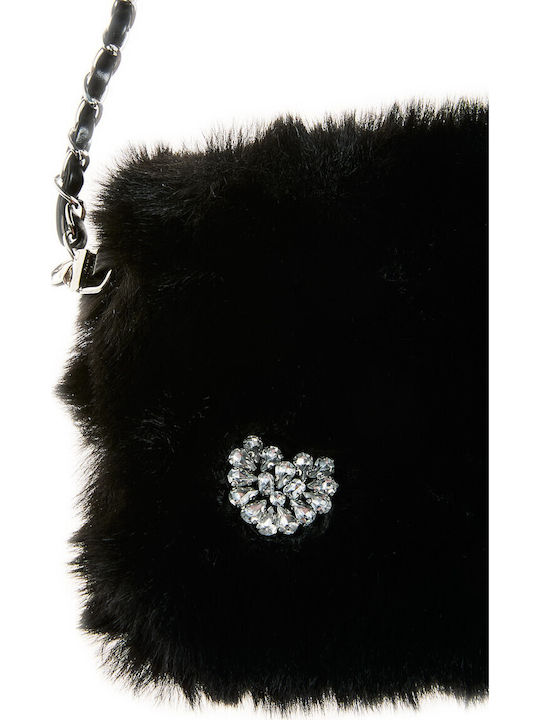 Kids Cardigan Furry with Hood Black