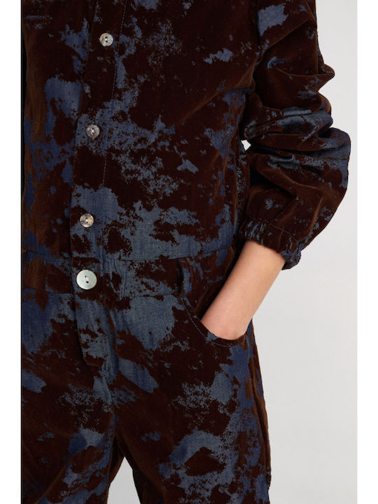 Two In A Castle Kids' Denim Jumpsuit Brown