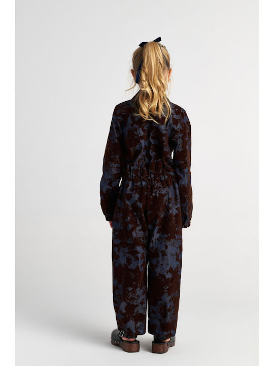 Two In A Castle Kids' Denim Jumpsuit Brown