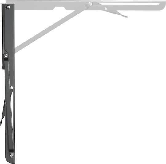 Brateck Foldable Shelf Bracket from Stainless Steel in Black Colour 396x167mm WAS01-1