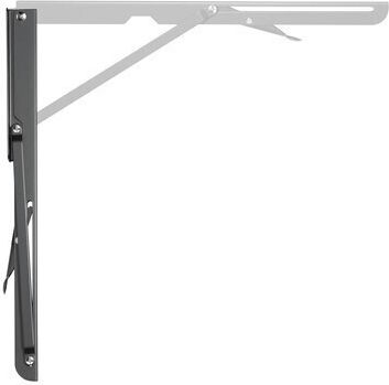 Brateck Foldable Shelf Bracket from Stainless Steel in Black Colour 396x167mm WAS01-1