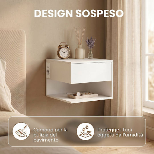 Wooden White Bedside Tables 2 Pieces 40x35x30cm