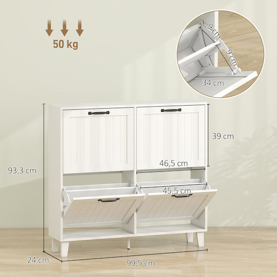 Wooden Shoe Organizer from Bamboo 99.5x24x93.3cm