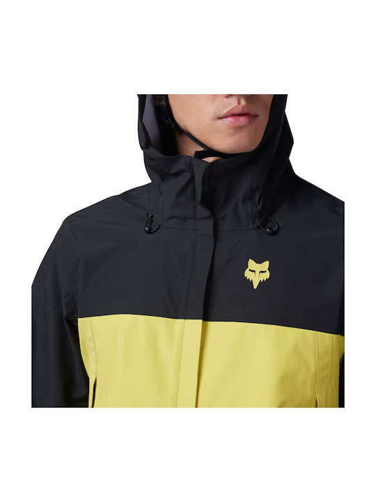 Fox Herren Wasserdichtes Fahrrad-Windbreaker-Jacke Langarm Schwarz