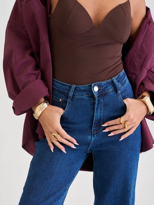 Damen-Bodysuit mit Unterstützung Braun Dunkel