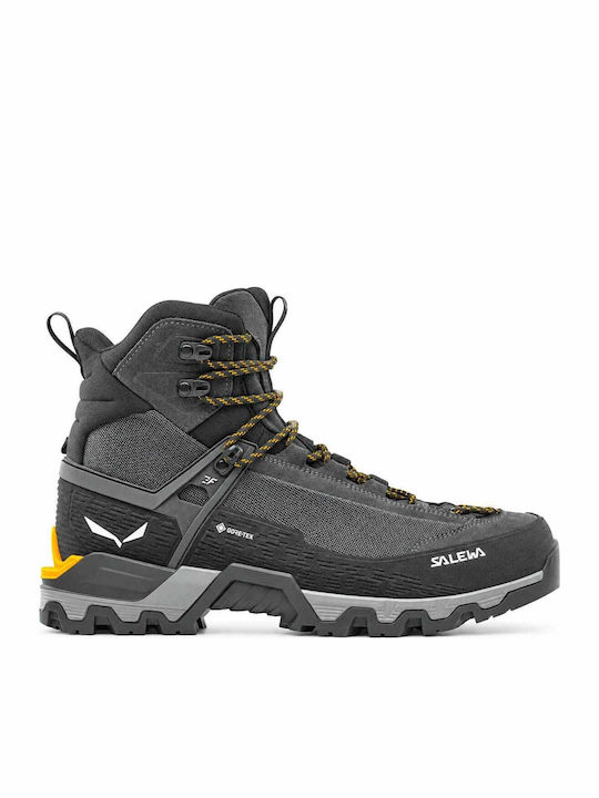 Salewa Mountain Trainer 3 Tech Mid Ghete de Drumeție pentru Bărbați Impermeabile cu Membrană Gore-Tex Negre