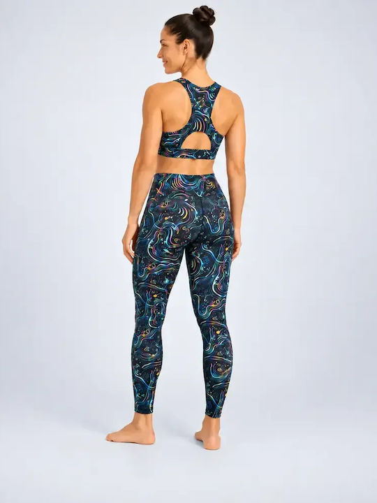 Training Women's Set with Full-Length Leggings High Waist Rainbow Night