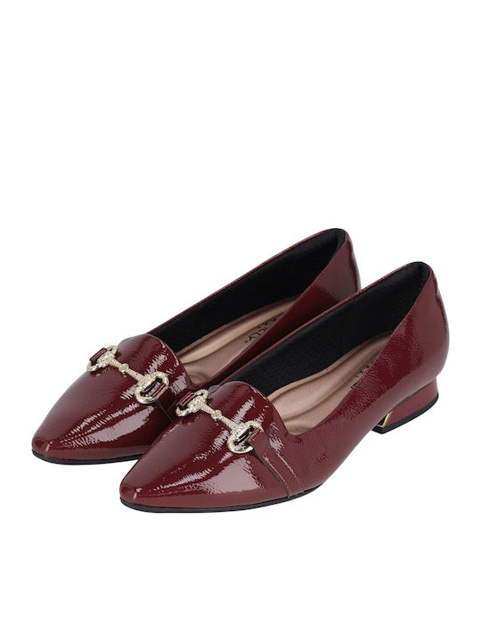 Loafers Dama Din Lac În Culoare Burgundia