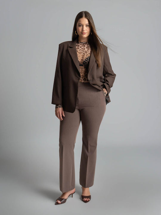 Mat Fashion Damen Blazer Braun 0039.4508.ΝΕΤΤΟ