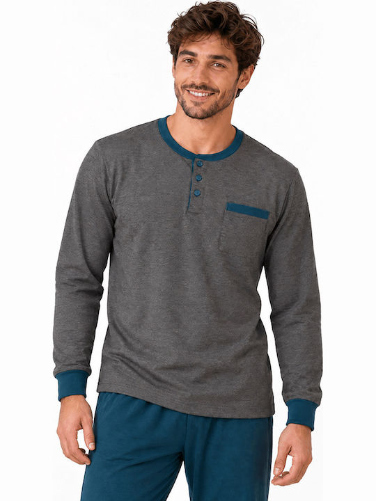 Comfort Pijama de iarnă pentru bărbați Antracit