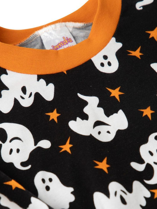 Minerva Kinder-Nachtwäsche Winter Schwarz Ghosts