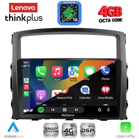 Lenovo Car Audio System for Mitsubishi Pajero 2006-2013 Bluetooth USB WiFi GPS Apple CarPlay Android Auto with 9" Touch Screen