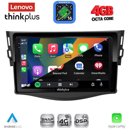 Lenovo Car Audio System for Toyota RAV 4 2006-2012 Bluetooth USB WiFi GPS Apple CarPlay Android Auto with 9" Touch Screen