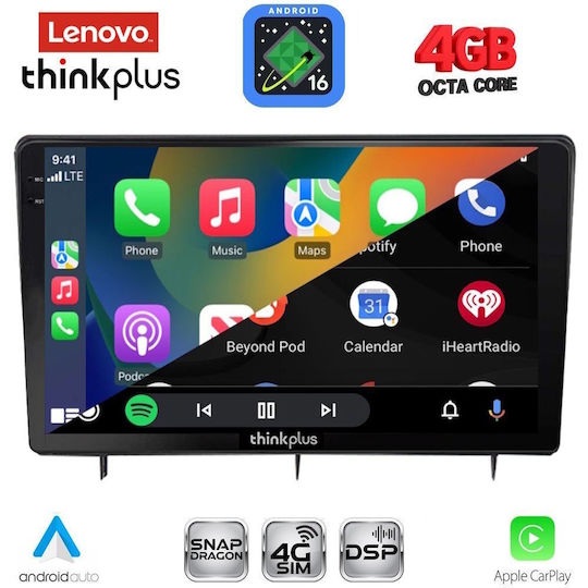 Lenovo Автомобилна Аудио Система за Honda Civic 2022-2026 (Bluetooth/USB/Вграден Wi-Fi/GPS/Apple CarPlay/Android Auto) с Touch Screen 10"