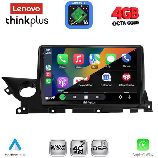 Lenovo Автомобилна Аудио Система за Mazda 6 2021-2026 (Bluetooth/USB/WiFi/GPS/Apple CarPlay/Android Auto) с Touch Screen 9"