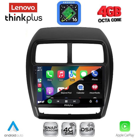 Lenovo Автомобилна Аудио Система За Mitsubishi Asx 2020-2023 Bluetooth USB Вграден Wi-Fi GPS Apple CarPlay Android Auto С Touch Screen 9"