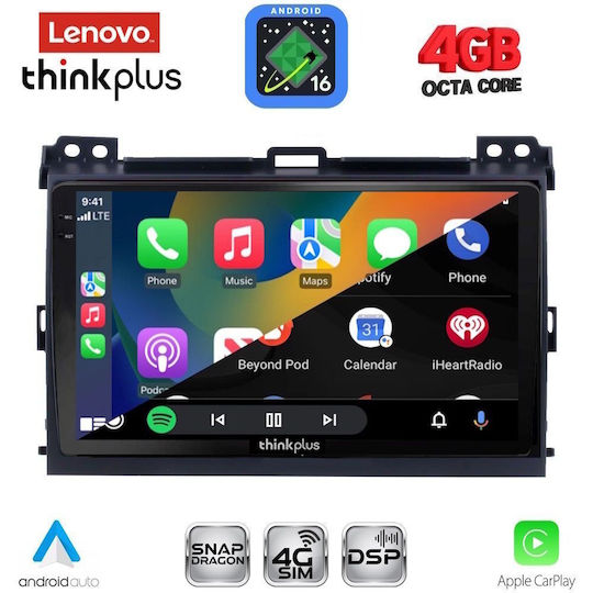 Lenovo Автомобилна Аудио Система За Toyota Land Cruiser 2002-2008 Bluetooth USB Вграден Wi-Fi GPS Apple CarPlay Android Auto С Touch Screen 9"