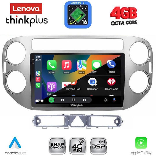 Lenovo Car Audio System for Volkswagen Tiguan 2004-2011 with Clima (Bluetooth/USB/WiFi/GPS/Apple CarPlay/Android Auto) with 9" Touch Screen