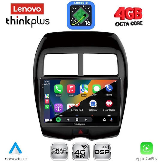 Lenovo Ηχοσύστημα Αυτοκινήτου για Peugeot 4008 Mitsubishi Asx (Bluetooth/USB/WiFi/GPS/Apple-Carplay/Android-Auto) με Οθόνη Αφής 10"