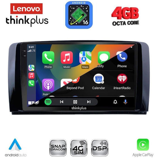 Lenovo Car Audio System for Mercedes-Benz R-Class 2006-2015 Bluetooth USB WiFi GPS Apple CarPlay Android Auto with 9" Touch Screen