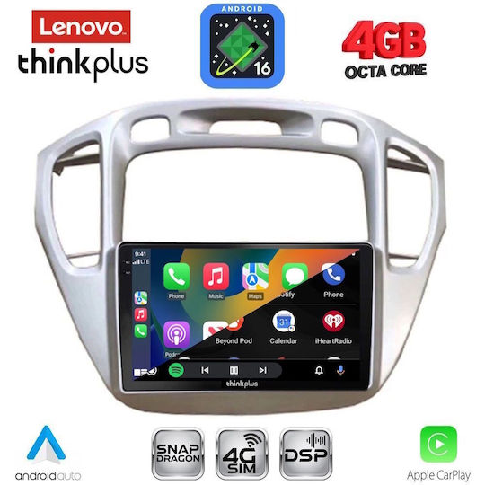 Lenovo Car Audio System for Toyota Highlander 2002-2009 Bluetooth USB WiFi GPS Apple CarPlay Android Auto with 9" Touch Screen