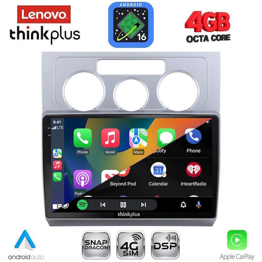Lenovo Car Audio System for Volkswagen Touran 2003-2010 with A/C Bluetooth USB WiFi GPS Apple CarPlay Android Auto with 10" Touch Screen