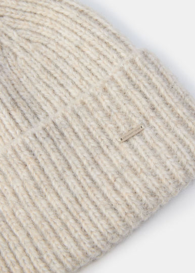 Beanie Unisex Σκούφος Πλεκτός σε Μπεζ χρώμα