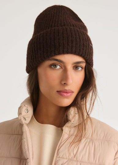 Beanie Unisex Σκούφος Πλεκτός σε Καφέ χρώμα