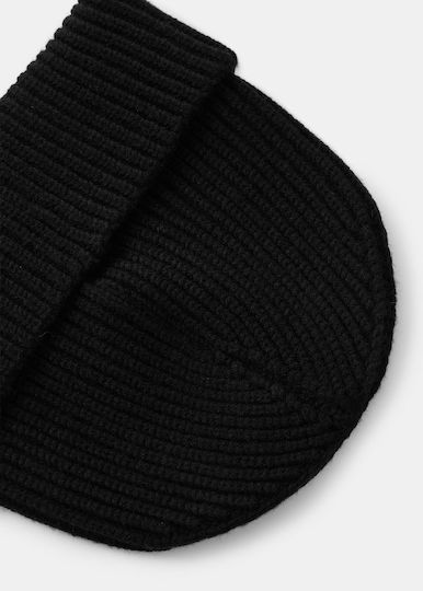 Beanie Unisex Σκούφος Πλεκτός σε Μαύρο χρώμα