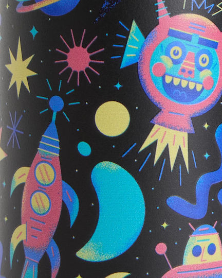 Chilly's Rostfreier Stahl Kinder Trinkflasche Thermos mit Stroh Original Kids Space Cadet 350ml