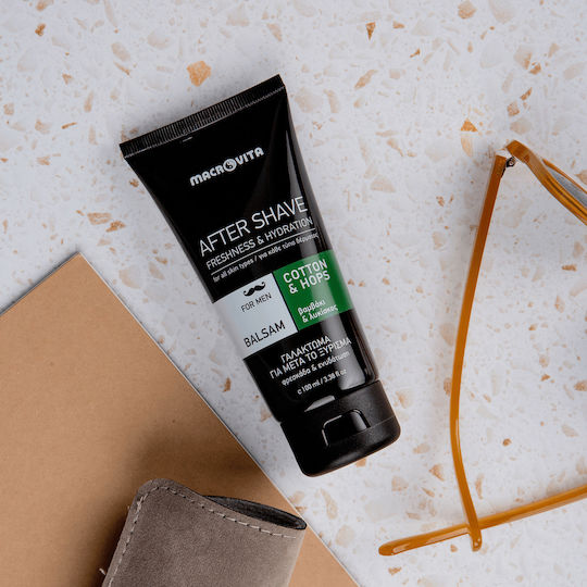 Macrovita Балсам След Бръснене Freshness & Hydration за Чувствителна Кожа с Алое, Пантенол, Лайка 100ml