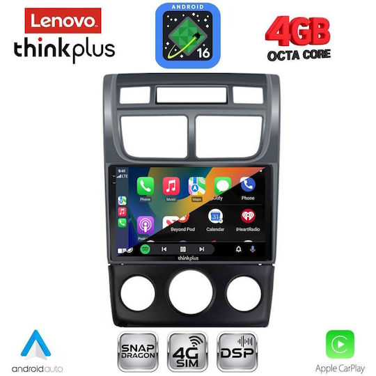 Lenovo Car Audio System for Kia Sportage 2004-2010 Bluetooth USB WiFi GPS Apple CarPlay Android Auto with 9" Touch Screen