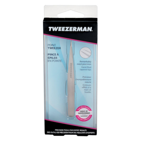 Tweezerman Augenbrauenpinzette mit Feiner Spitze Pointed Silber