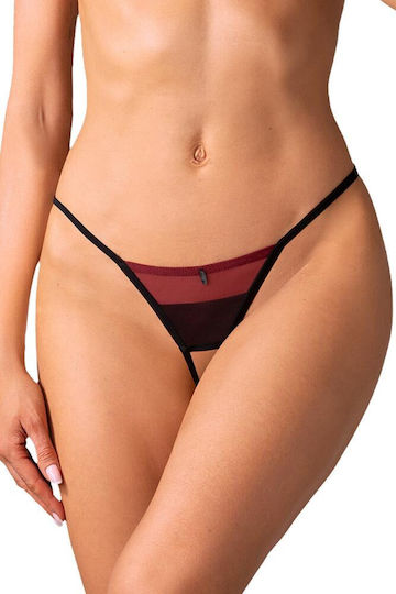 Obsessive Parisel String Schrittfrei Schwarz Bordeaux