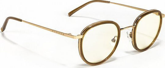 Gunnar Atherton Satin Gold Klare Computer-Sicherheitsbrille Größe M 8266187