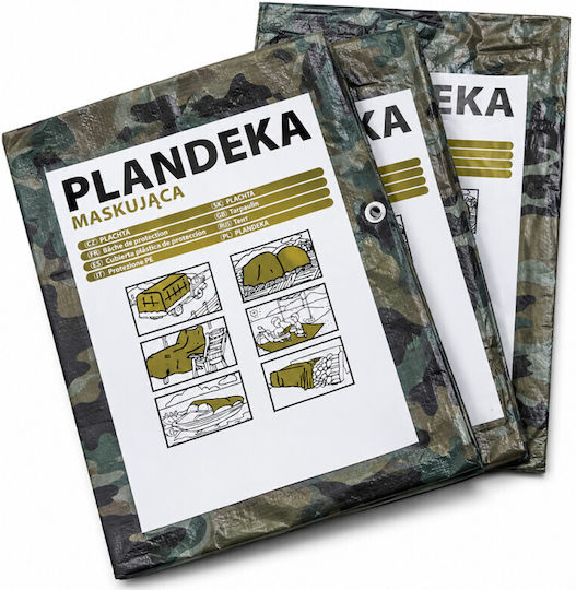Prelată Army pentru utilaje și materiale din lemn 2x4 m PE 90 g/m² inele metalice