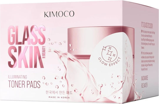 Kimoco Glass Skin Кърпички за Тонизиране на Лицето с Ориз и Ниацинамид 60 бр