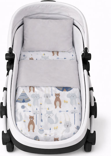 Baby Bettwäsche-Set Für Krippe Grau 3 Stücke