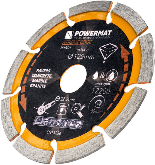 Powermat Δίσκος Κοπής Δομικών Υλικών με 9 Δόντια 125mm