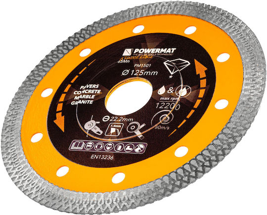 Powermat Δίσκος Κοπής Δομικών Υλικών 125mm