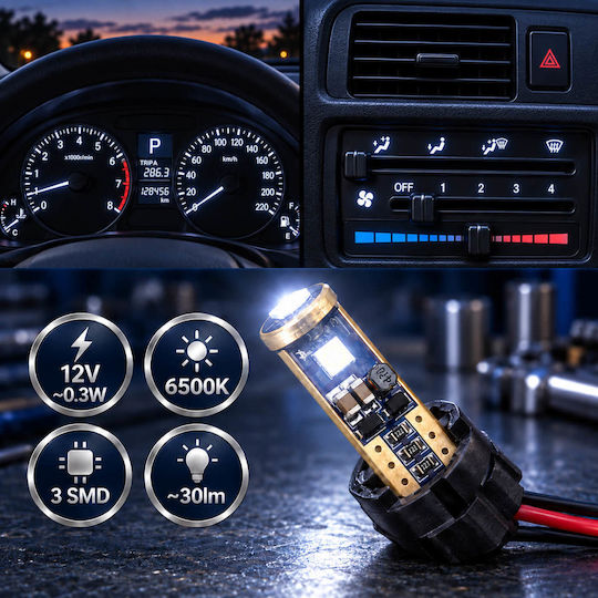 Rchang Lămpi Auto Și Motociclete T10 / T15 Canbus LED 6500K Alb Rece 12V 2 Buc