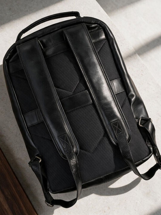 Rucsac Negru Din Piele Pentru Laptop 15 6″ Mărime A4 Premium Paolo Peruzzi Sl-15-bl