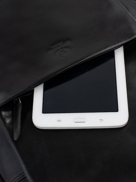 Rucsac Negru Din Piele Pentru Laptop 15 6″ Mărime A4 Premium Paolo Peruzzi Sl-15-bl