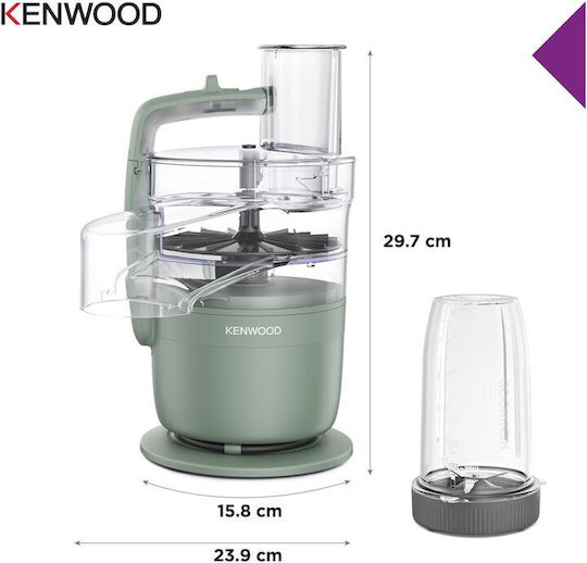Kenwood Compact Procesor Alimentar Multifuncțional 900W cu Recipient 1.3lt și Vas Blender Verde