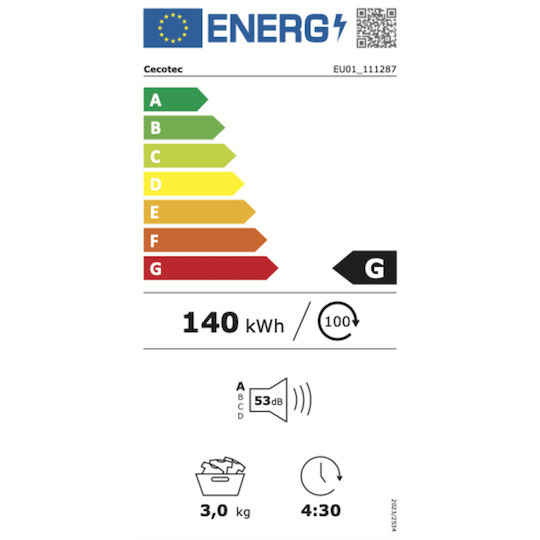 Мини сушилня за дрехи Cecotec 3 Kg Dresscode Dry Бяла Сребриста