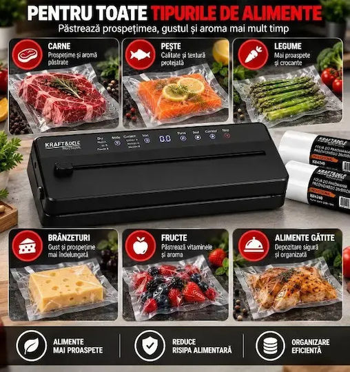 Kraft & Dele Sigilatoare cu Vid Internă cu Lungimea Maximă de Sigilare 300mm Automată