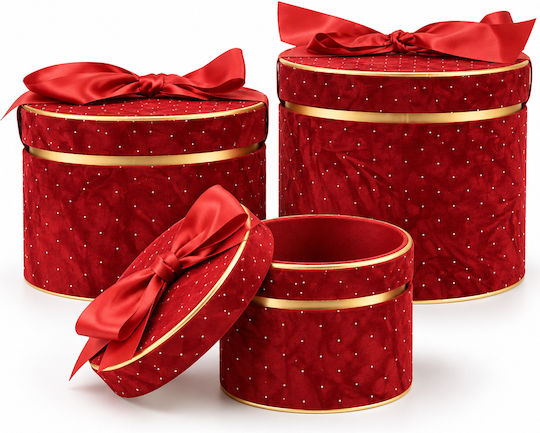 Bakaji Weihnachts-Geschenkverpackung Rot 3Stücke